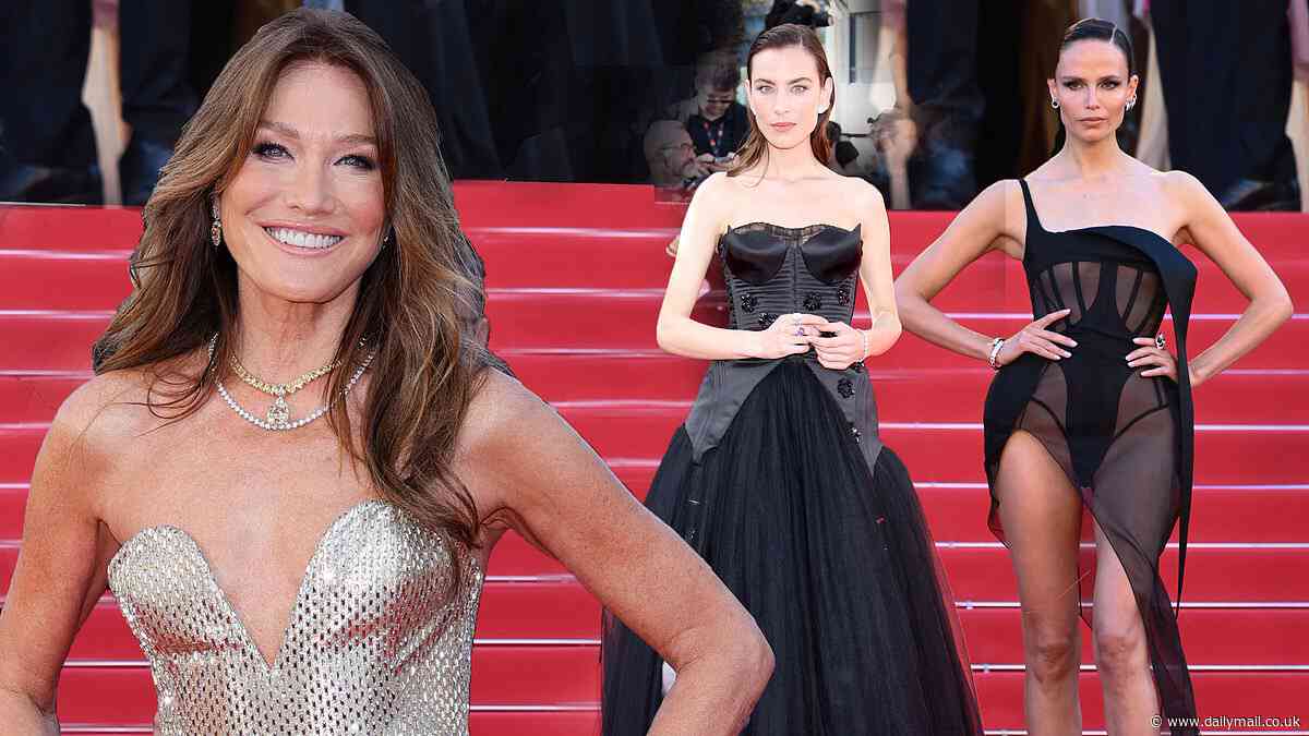 Carla Bruni joins glamorous Alexa Chung and a VERY racy Natasha Poly as the models descend on Cannes Film Festival at the Emilia Perez premiere