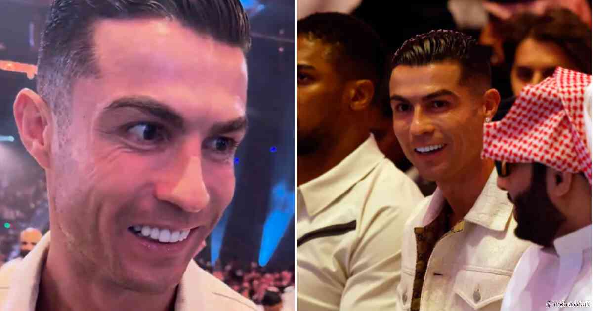 Cristiano Ronaldo spotted making Premier League title prediction at Tyson Fury fight