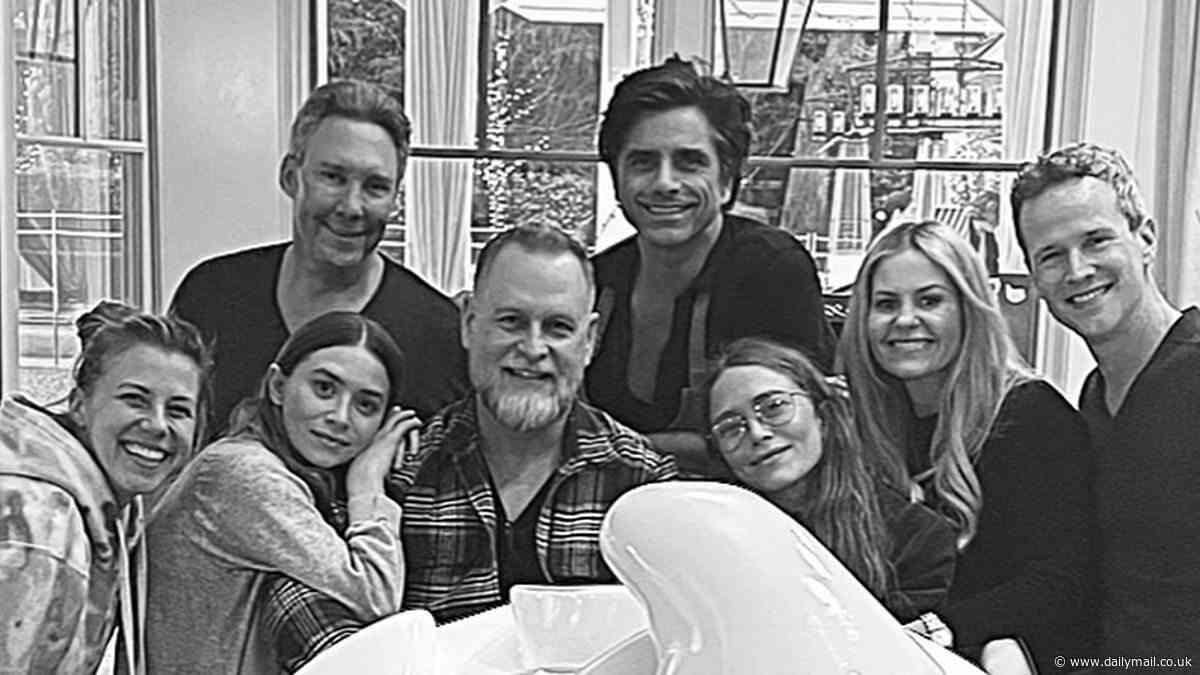 John Stamos shares rare photo with BOTH Mary-Kate and Ashley Olsen alongside the Full House cast while remembering late costar Bob Saget