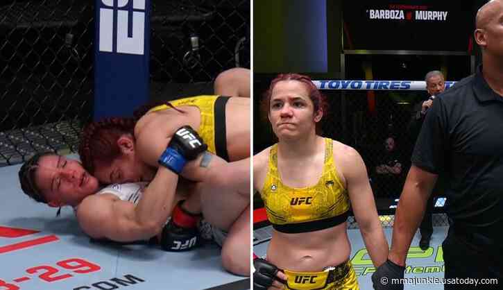 UFC Fight Night 241 video: Piera Rodriguez disqualified for multiple 'intentional' headbutts vs. Ariane Carnelossi