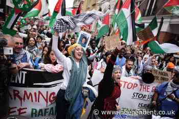 Thousands of pro-Palestine protesters march in London and call for ceasefire