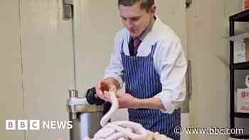 Watch: Butcher breaks sausage-making world record