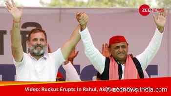 Video: Rahul Gandhi And Akhilesh Yadav Exit Prayagraj Rally Amid Ruckus By Congress, SP Workers