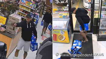 Suspect steals beer from gas station, pulls gun on employee, drops crate and runs away
