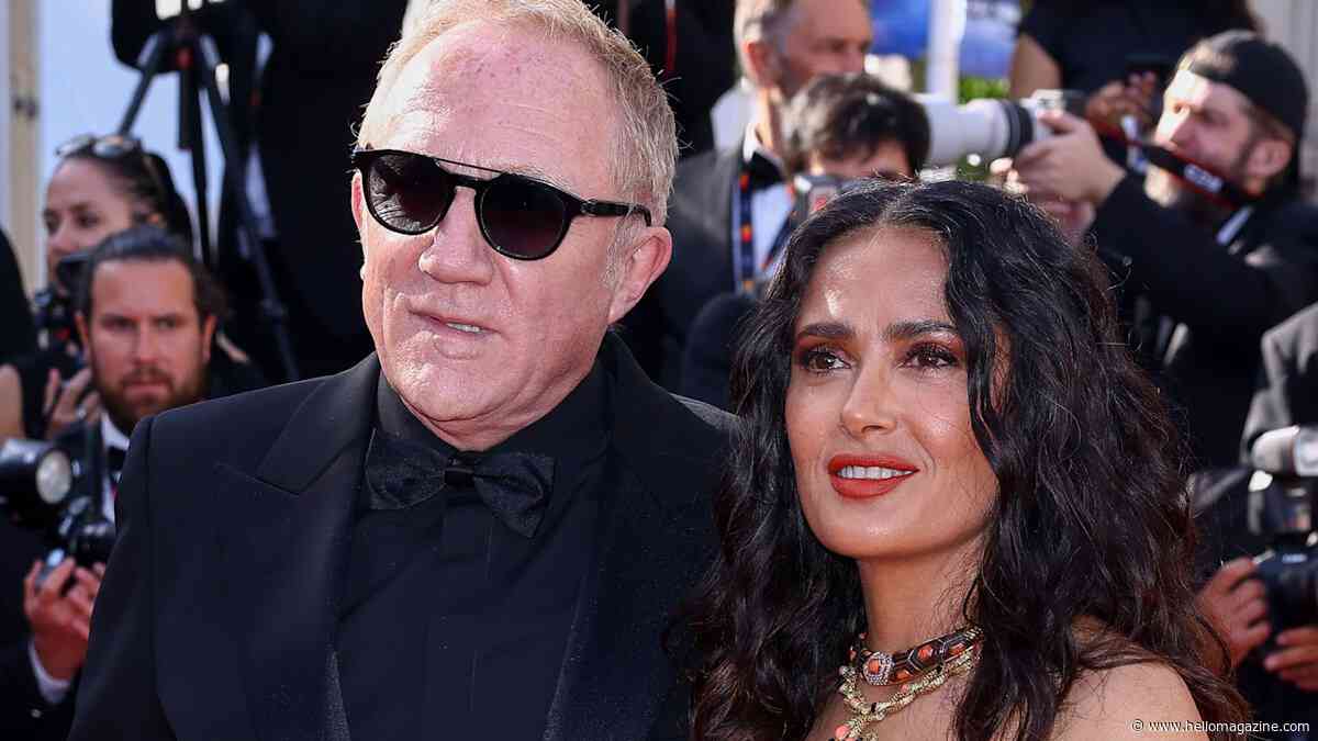Salma Hayek is a total Bond girl in silhouette-skimming dress for glitzy date with billionaire husband