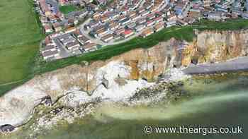 Newhaven cliff fall just metres from seaside mobile home park