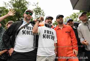 ‘Free Scottie!’ Scheffler superfans show support at PGA tournament after golf No 1’s arrest