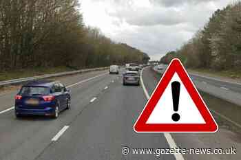 M11 lane closed near Stansted Airport after cars crash