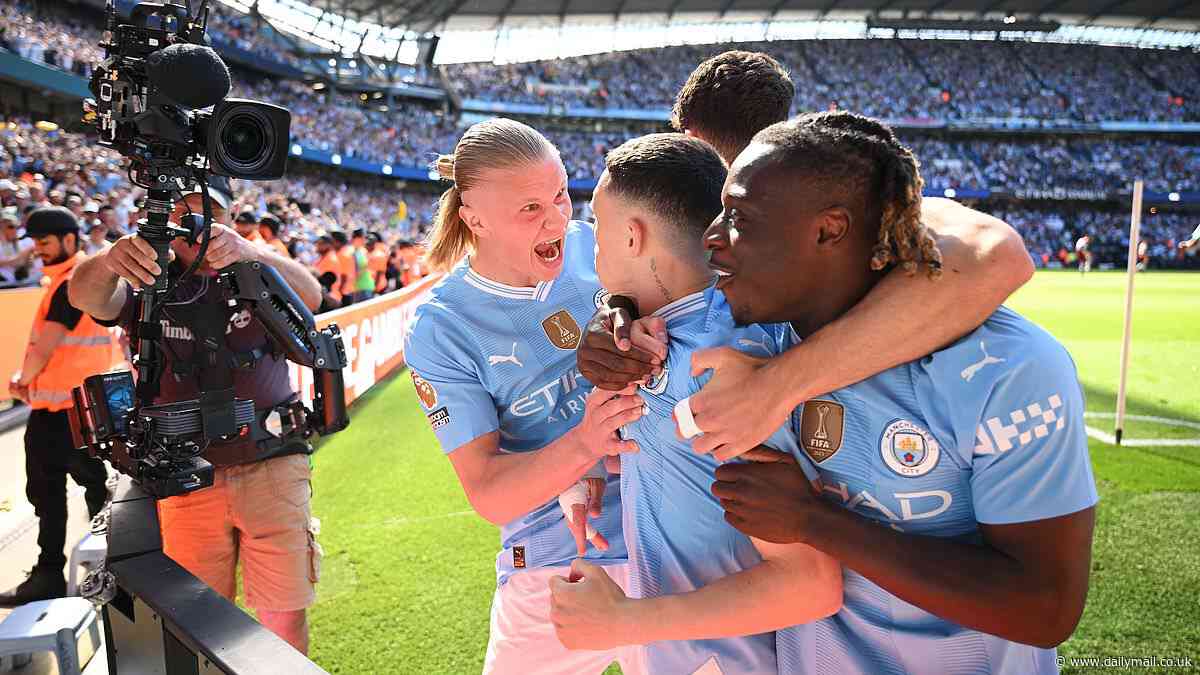 Man City make HISTORY! Phil Foden and Rodri star in a 3-1 victory over West Ham to see Pep Guardiola's side become the first team in English top-flight history to clinch four in a row and beat Arsenal to the crown