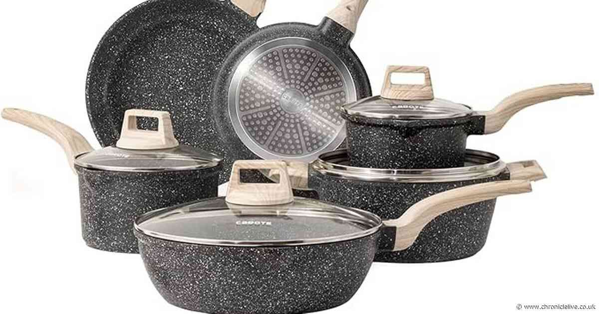 Amazon shoppers love 'stylish and effective' 10-piece non-stick pan set for less than £100