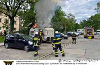 FW-M: Mann bei Wohnwagenbrand verletzt (Harthof)