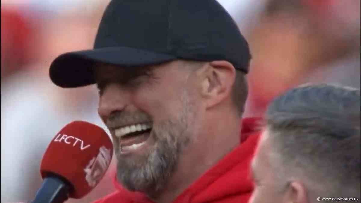 Jurgen Klopp leads chants for soon-to-be Liverpool boss Arne Slot at Anfield after Reds secure victory over Wolves in the German's final game in charge