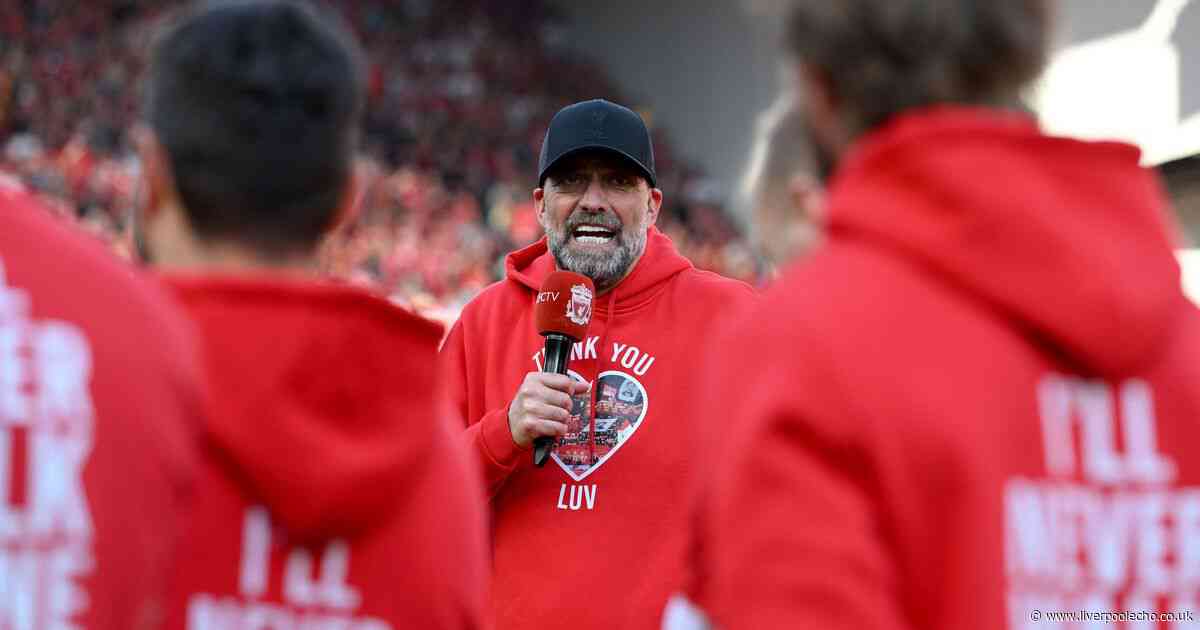 Every word Jurgen Klopp said in emotional speech on Anfield pitch before leaving Liverpool