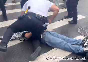 NYPD officer caught on video punching pro-Gaza protester during Brooklyn rally