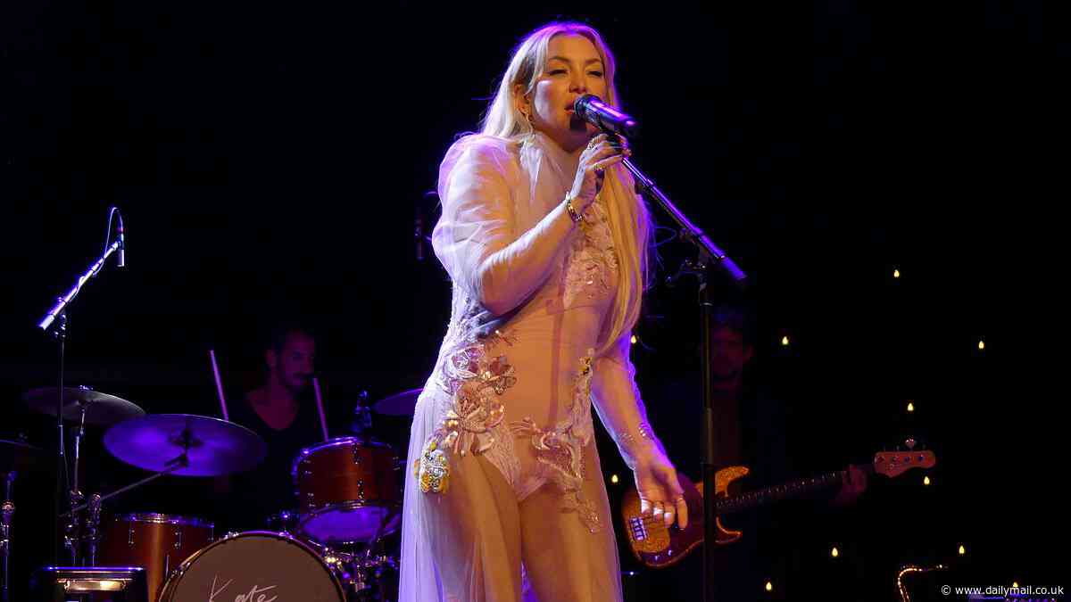Kate Hudson hits the stage to debut songs from her new album Glorious at star-studded concert (and mom Goldie Hawn shows her support with Kurt Russell!)