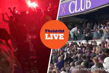 LIVE TITELSTRIJD. Relletjes breken los in Lotto Park na de match, uitzinnige Club-supporters wachten spelersbus op
