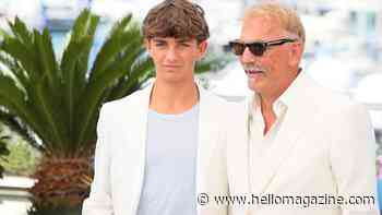 Kevin Costner's son Hayes, 15, towers over his dad in rare outing
