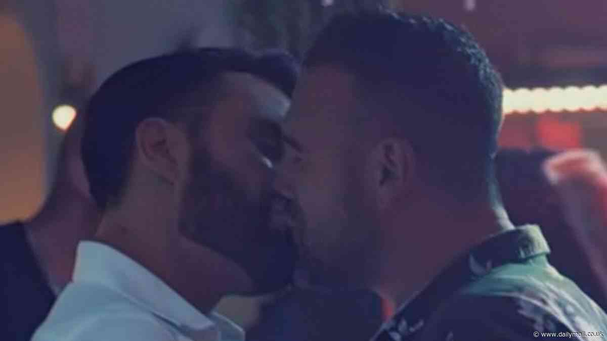 Rylan Clark shares a passionate kiss with Italian hunk on night out with Rob Rinder on their BBC travel show as he admits struggling with his confidence