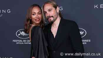 Zoe Saldana is elegant in black dress while joined by husband Marco Perego during the Kering Women In Motion Awards ceremony during Cannes