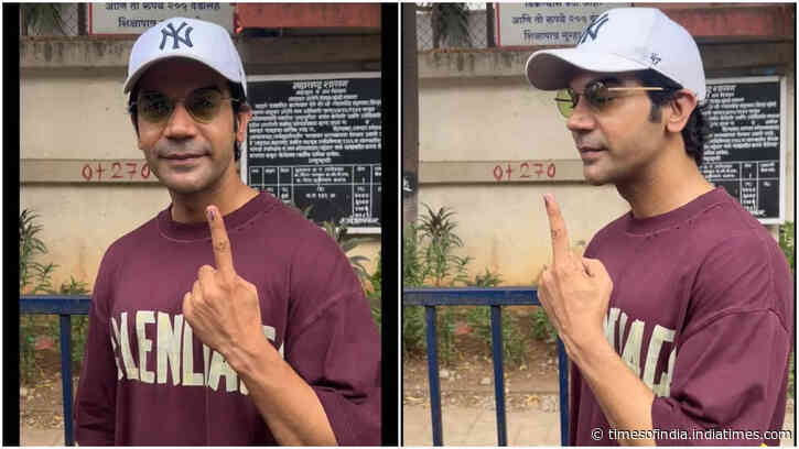 Rajkummar shows off inked finger after voting
