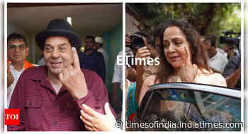 Dharmendra-Hema Malini cast their votes