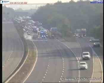 London travel news LIVE: Vehicle fire shuts M25 in Kent causing 8-mile tailback