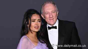 Salma Hayek wows in a caped lilac gown as she cosies up to husband François-Henri Pinault at Women In Motion Cannes event - after landing on Sunday Times Rich List with combined net worth of £6.14 billion