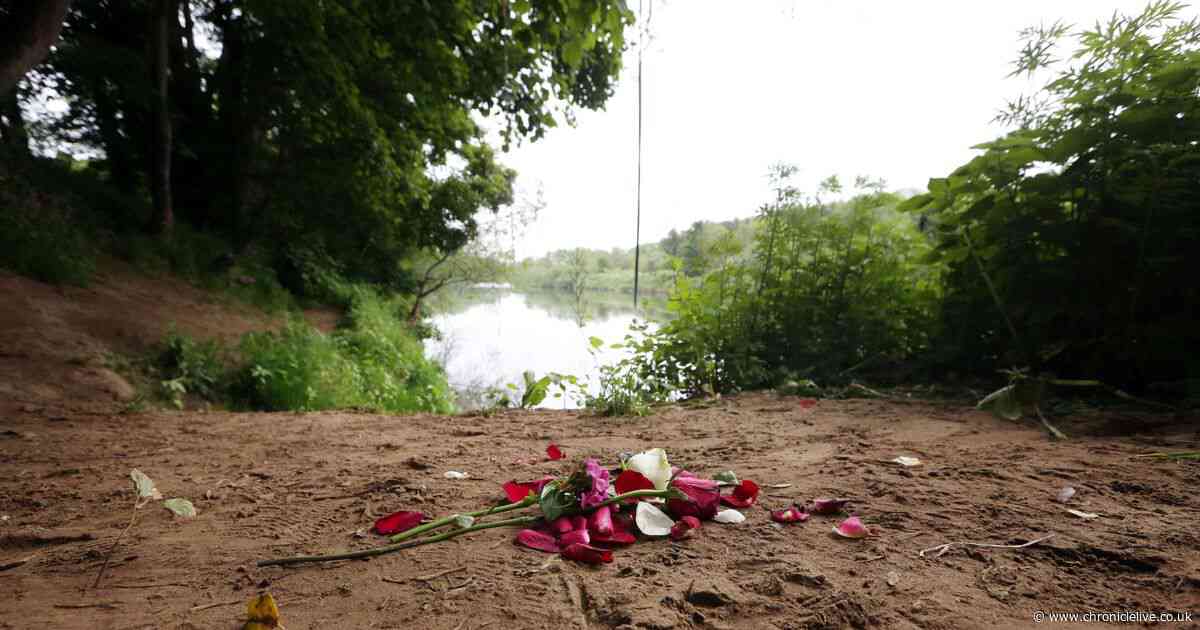 Floral tributes laid at Northumberland riverside following tragic death of teenage boy