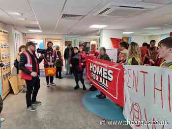 TSB: Brighton bank branch occupied by Acorn union protest