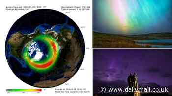 Northern Lights to shine across much of the UK again TONIGHT as a huge solar storm strikes Earth: Is your area going to be illuminated as the Aurora Borealis lights up the night sky?
