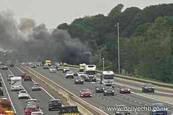 Smoke on M27 near Swanwick after derelict building fire