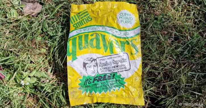 Packet of Quavers from 1975 found perfectly intact in man’s back garden