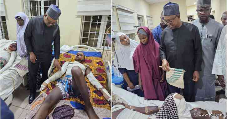 PHOTOS: Obi visits Kano Mosque fire survivors