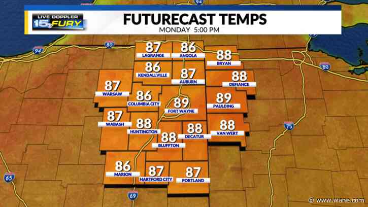 Mid-summer temperatures continue today risk of severe weather later this week