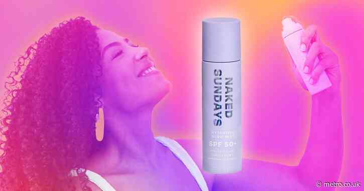 This SPF spray won’t ruin your makeup and customers say it achieves a dewy glow