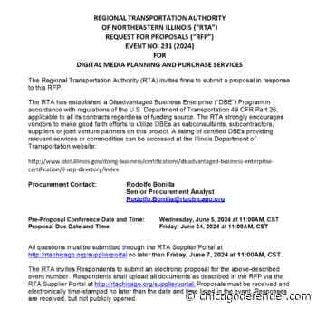 REGIONAL TRANSPORTATION AUTHORITY OF NORTHEASTERN ILLINOIS (“RTA”) REQUEST FOR PROPOSALS