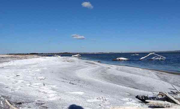 Una maravilla que se repite año a año: la costa del lago Epecuén se tiñó de blanco