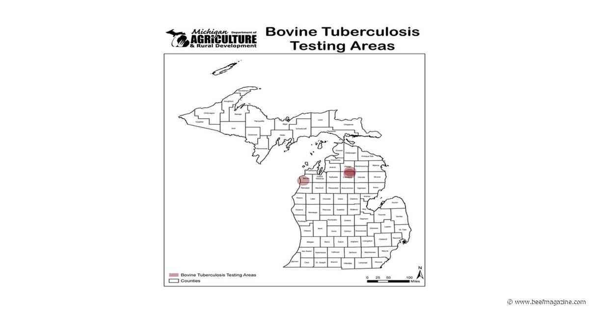 MDARD designates two bovine tuberculosis testing areas