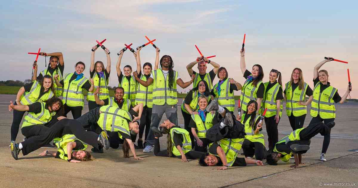 Airport staff perform high-octane dance routine on runway to welcome Radio 1 Big Weekend