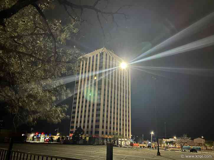 Spotlights on old 'Bank of the West' building keeping one Albuquerque neighborhood up at night