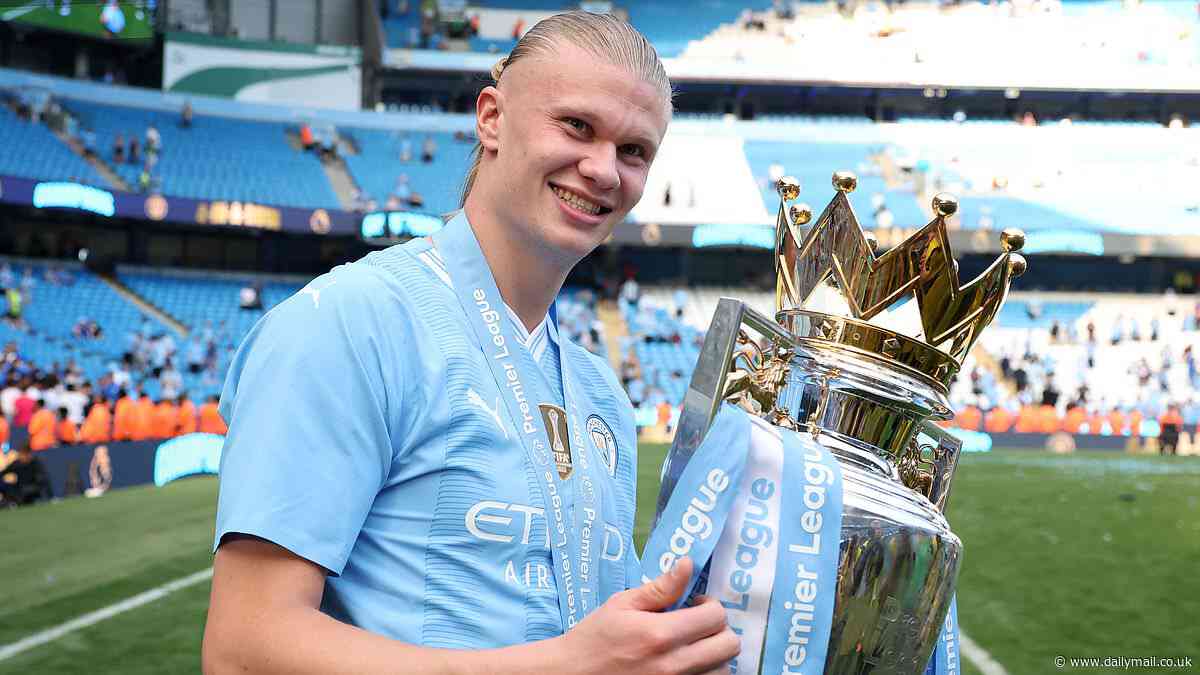 Erling Haaland pokes fun at Arsenal fan KSI by telling him to 'enjoy this bottle' in online video as Man City beat the Gunners to the Premier League title