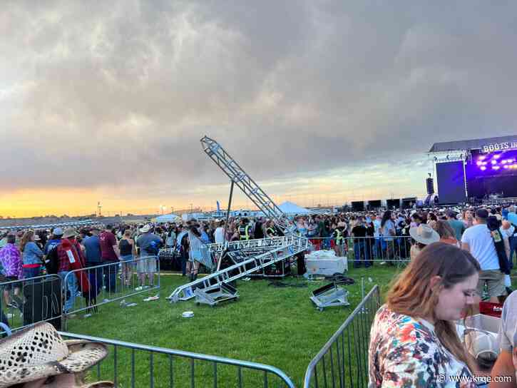 Audio structure falls on concertgoers at 'Boots in the Park' on Saturday