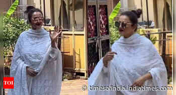 Rekha flaunts sindoor as she steps out to vote