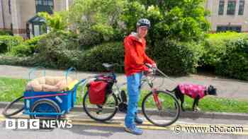 Teacher cycling across country with rescue dog