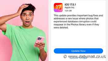 Update your iPhone NOW: Apple releases an urgent security update that fixes a 'rare' bug that caused deleted photos to be restored - here's how to install it on your device