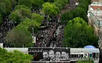 Iran helicopter crash latest: Ebrahim Raisi’s funeral procession begins as US says he had ‘blood on his hands’
