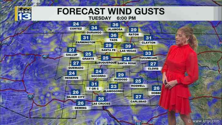 Winds lightening through mid-week around New Mexico