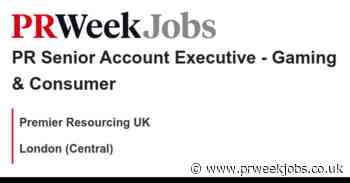 Premier Resourcing UK: PR Senior Account Executive - Gaming & Consumer
