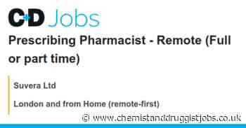 Suvera Ltd: Prescribing Pharmacist - Remote (Full or part time)