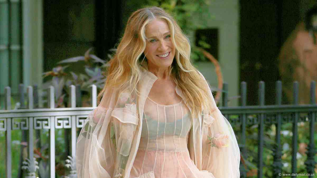 Sarah Jessica Parker turns heads in a daring sheer dress while filming And Just Like That in New York City